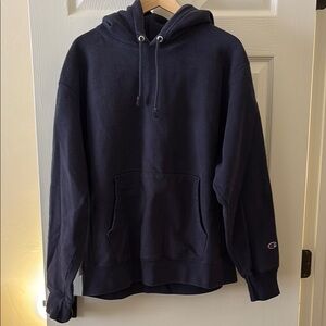 Vintage Champion Men's Navy Hoodie